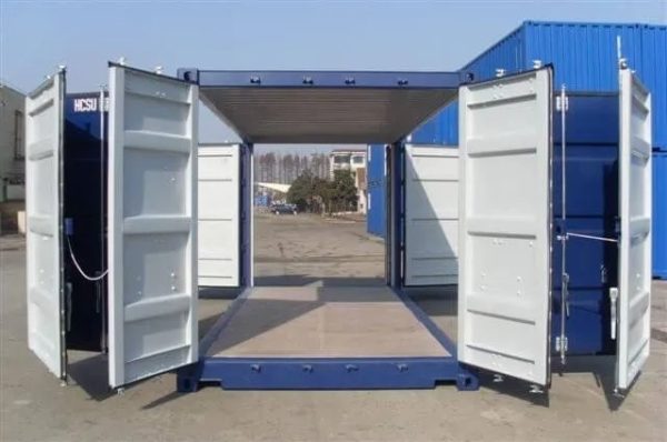 20FT SHIPPING CONTAINER WITH ALL DOORS OPEN