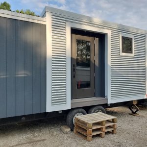 40FT Tiny Writer's Cabin - Black & Birch